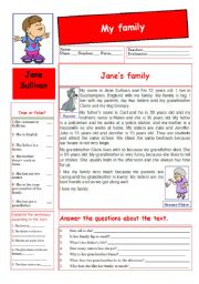 Family  - text and questions (16.11.09)