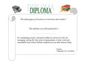 English worksheet: Diploma