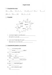 English Worksheet: english basic guide for study