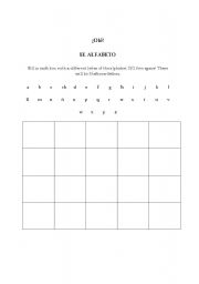 English worksheet: Alfabet Bingo or OLE