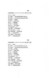 English worksheet: VErbs