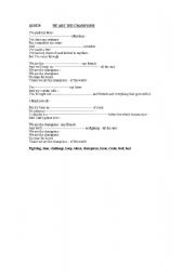 English Worksheet: QUEEN (2 songs)
