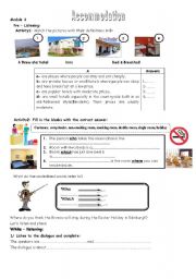 English Worksheet: accommodation