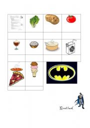 English Worksheet: food/ spelling