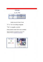 English worksheet: Articles