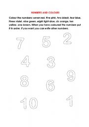 English worksheet: The numbers