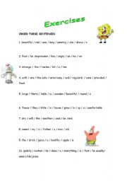 English Worksheet: Order the sentences