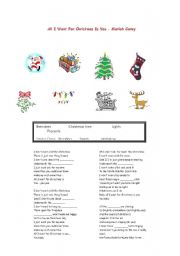 English Worksheet: All I want for Christmas is you