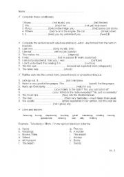 English worksheet: several exercises