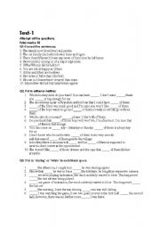 English worksheet: test