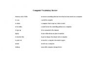 English worksheet: Computer Vocab Match Up