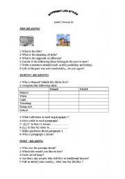 English worksheet: different life styles