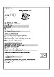 English worksheet: giving instruction