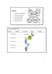 English worksheet: class revision for birthday unit (grade2)
