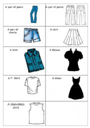English Worksheet: shopping Role play clothes cards1