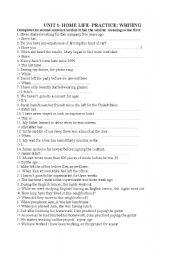 English worksheet: writing exercise