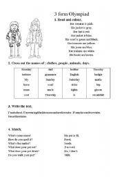English Worksheet: test 3 form