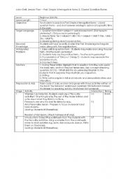 English Worksheet: Lesson Plan Past Simple Interrogative Form