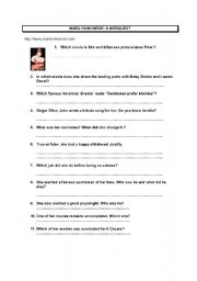 English worksheet: WEBQUEST ABOUT MARILYN MONROE 