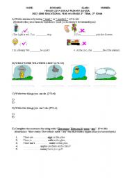 English worksheet: revision worksheet