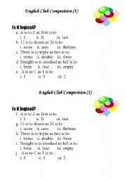 English worksheet: competition