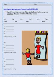 English worksheet: Keep Moving - Body Vocabulary Fill Out