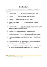 English Worksheet: Top facts about London