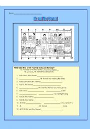 English Worksheet: Mr. and Mrs. Normal
