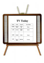 English worksheet: TV Schedule