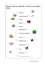 English Worksheet: Choosing a syllabus 