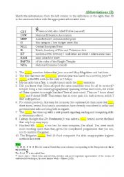 English Worksheet: Abbreviations (2)