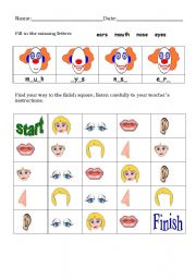 English worksheet: Head parts