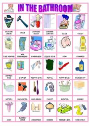 English Worksheet: IN THE BATHROOM