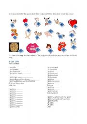 English worksheet: I got life song activity - HAIR film