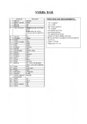 English worksheet: BAR: VERBS