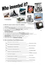 English Worksheet: Inventions and passive voice