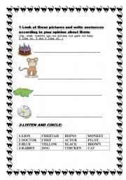 English worksheet: FOR KIDS