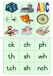 English Worksheet: Consonant diagraphs Game 4