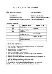 English Worksheet: Hitchcock on the internet