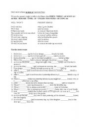 English Worksheet: as soon as, until, before ...