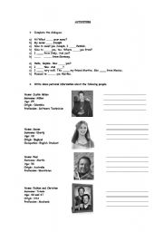 English Worksheet: Introductions