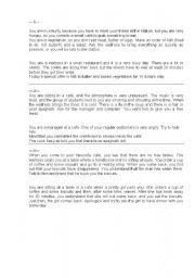English Worksheet: food and restaurant dialogues