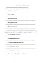 English Worksheet: causative 