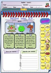 English Worksheet: My Monster