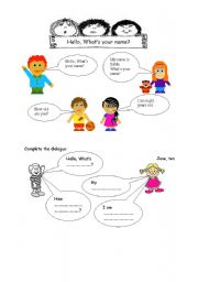 English Worksheet: greetings and have got/has got