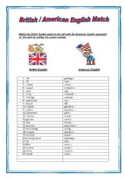 English Worksheet: British-American English