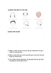 English worksheet: PARTS OF THE FACE