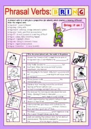 English Worksheet: Phrasal verbs (9/10): BRING