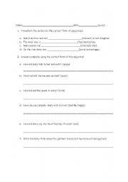 English Worksheet: secret garden grammar practice