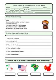 English Worksheet: 5th grade test